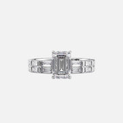  The Hailey Emerald Lab Diamond Ring 18k White Gold 003