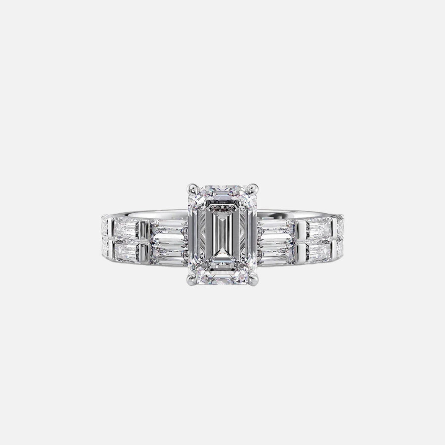  The Hailey Emerald Lab Diamond Ring 18k White Gold 003