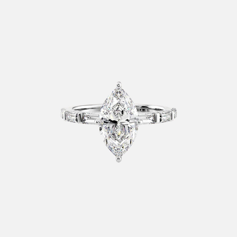  The Hailey Marquise Lab Diamond Ring 14k White Gold 001