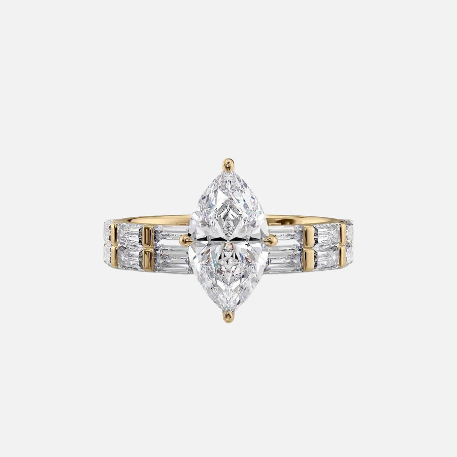  The Hailey Marquise Lab Diamond Ring 14k Yellow Gold 003