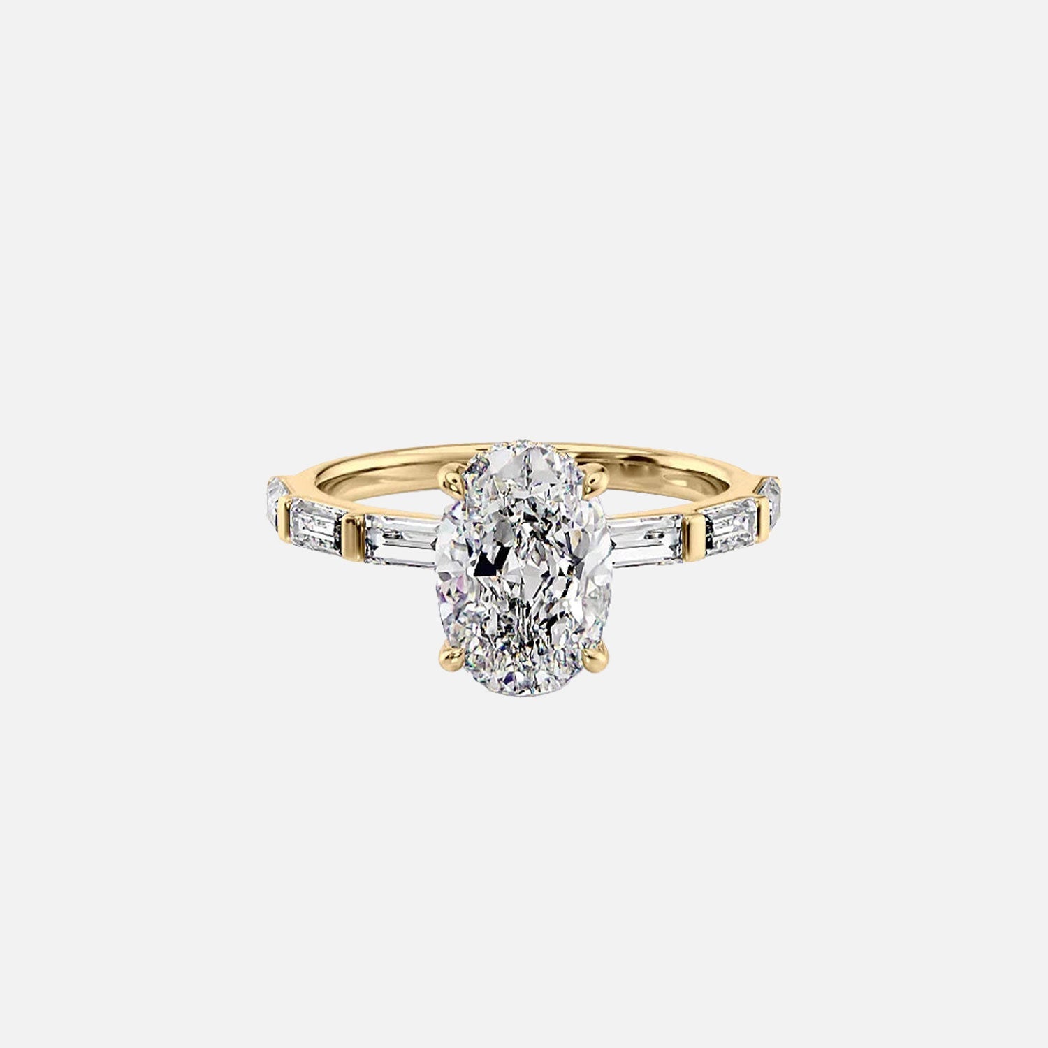 The Hailey Oval Lab Diamond Ring 14k Yellow Gold 001
