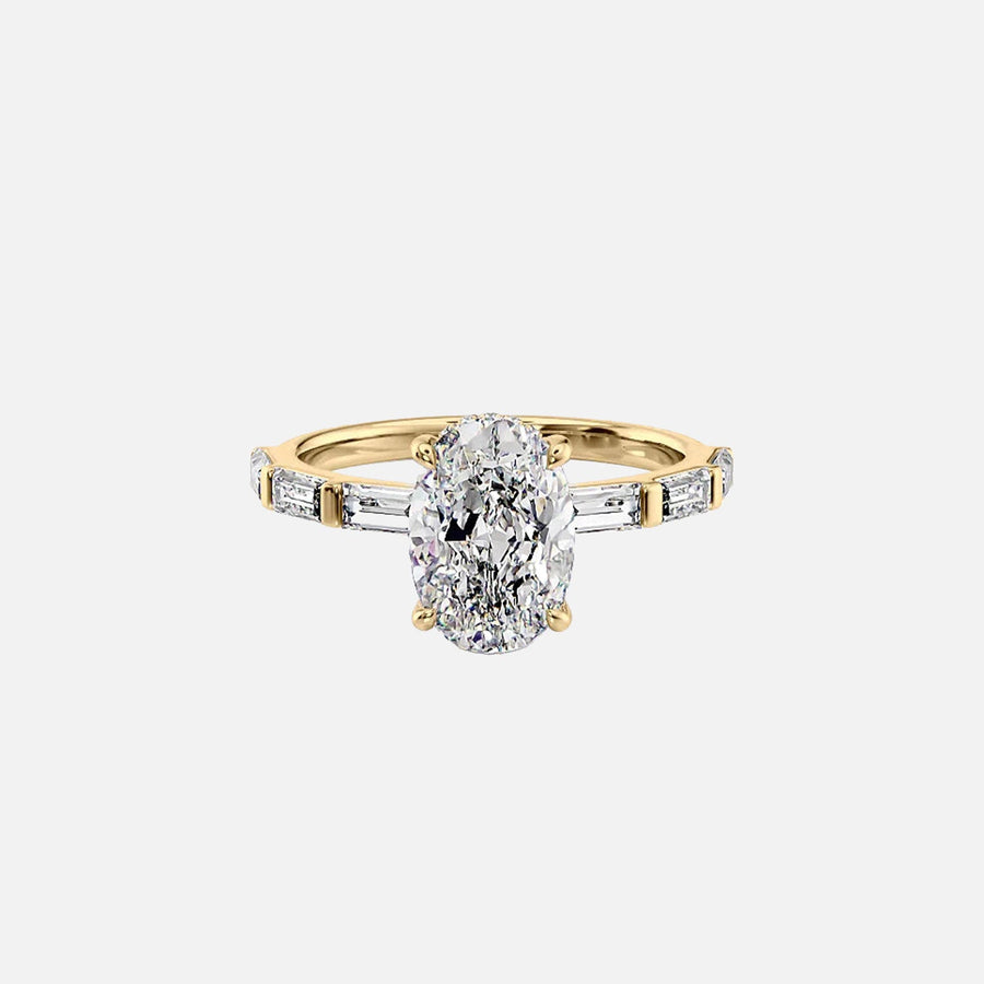 The Hailey Oval Lab Diamond Ring 14k Yellow Gold 001