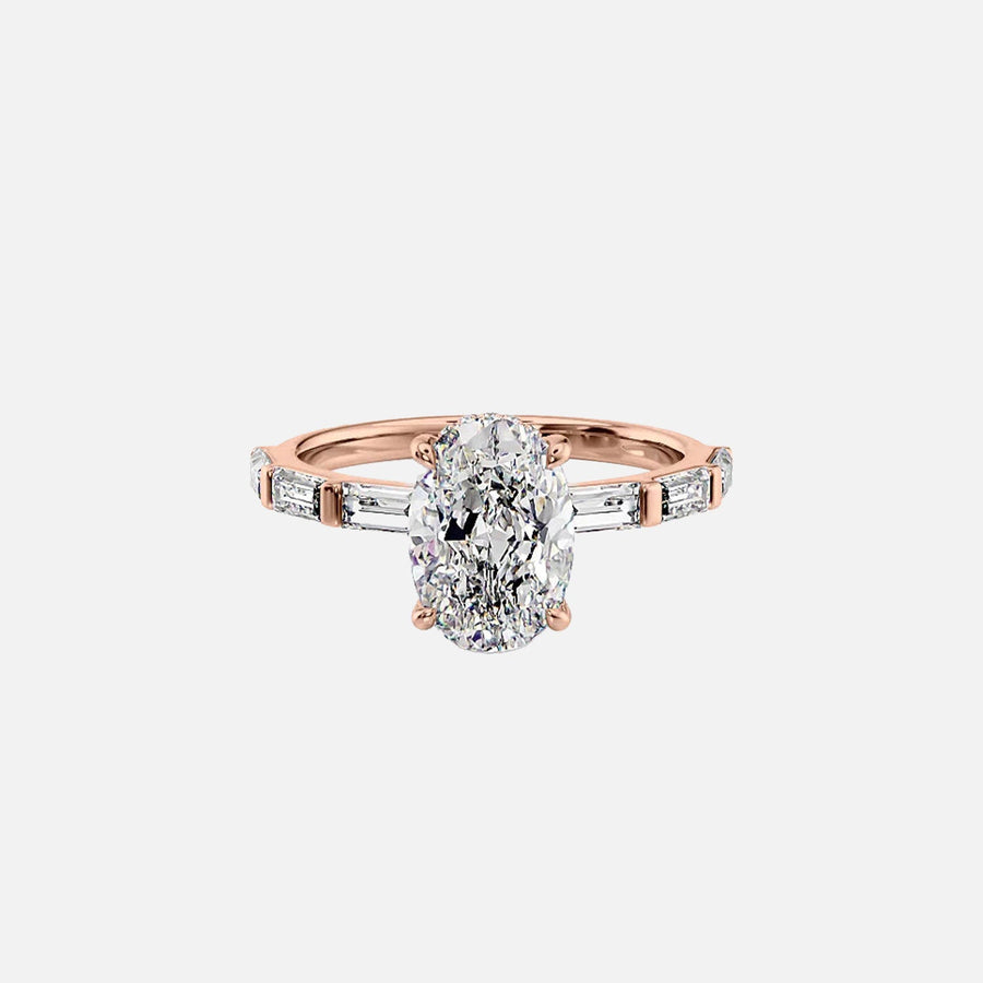  The Hailey Oval Lab Diamond Ring 18k Rose Gold 001