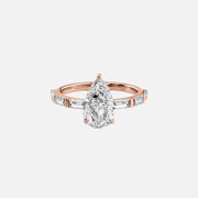  The Hailey Pear Lab Diamond Ring 14k Rose Gold 001