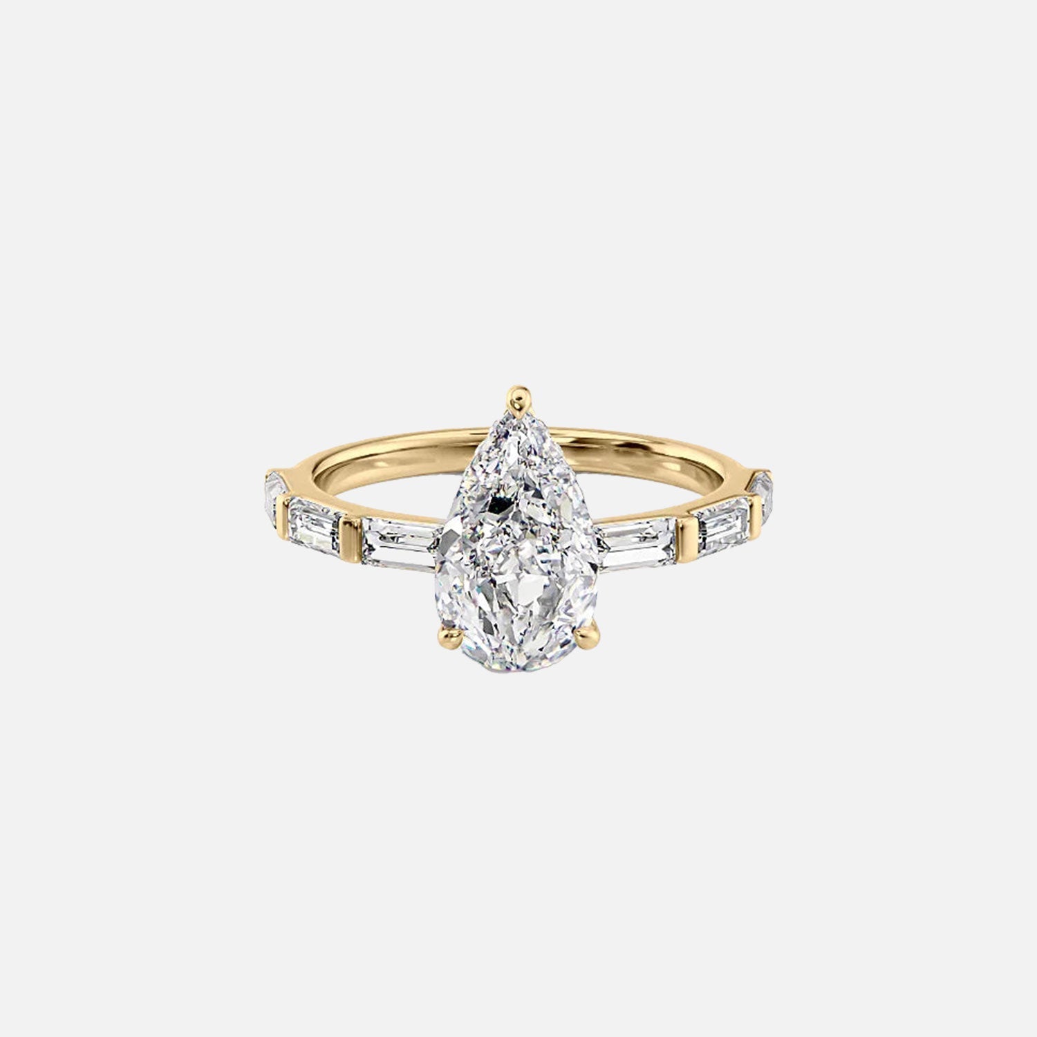 The Hailey Pear Lab Diamond Ring 14k Yellow Gold 001