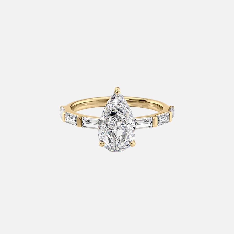 The Hailey Pear Lab Diamond Ring 14k Yellow Gold 001