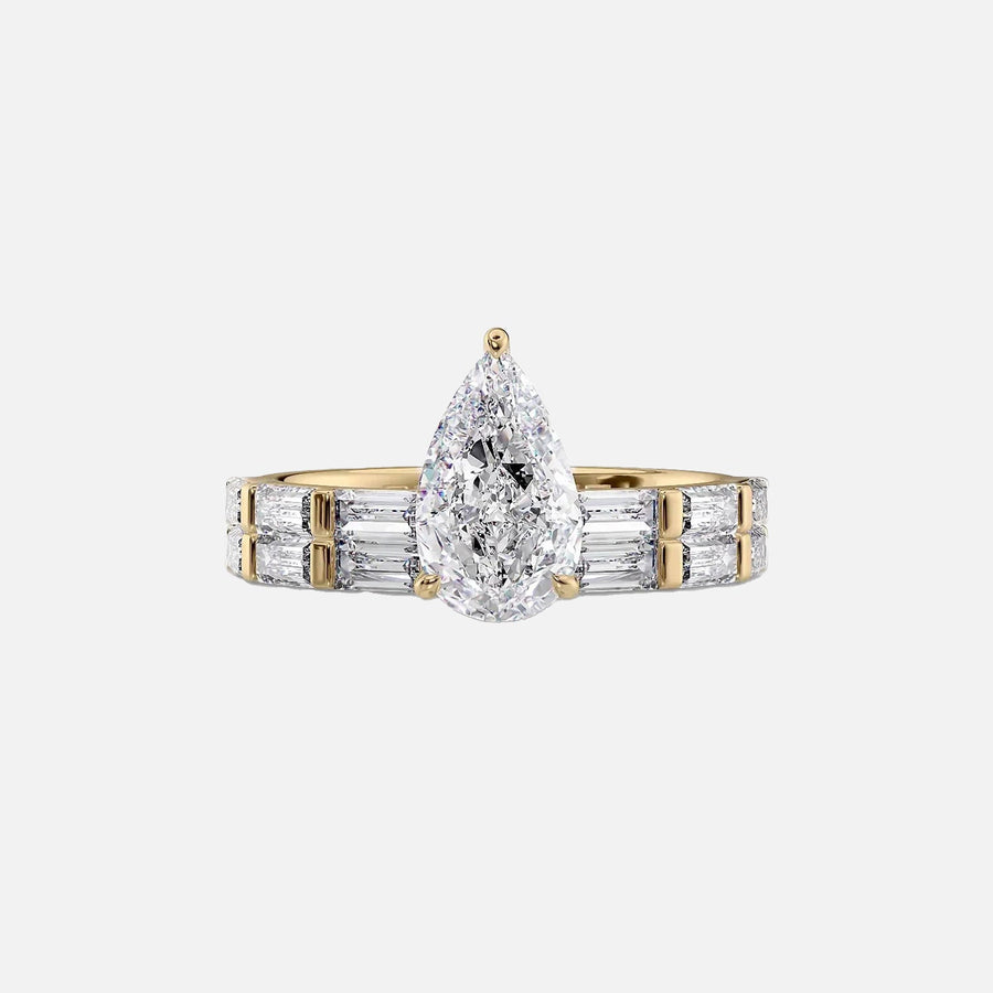  The Hailey Pear Lab Diamond Ring 14k Yellow Gold 003