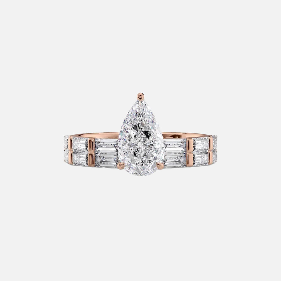  The Hailey Pear Moissanite Ring 14k Rose Gold 003