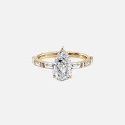 The Hailey Pear Moissanite Ring 14k Yellow Gold 001