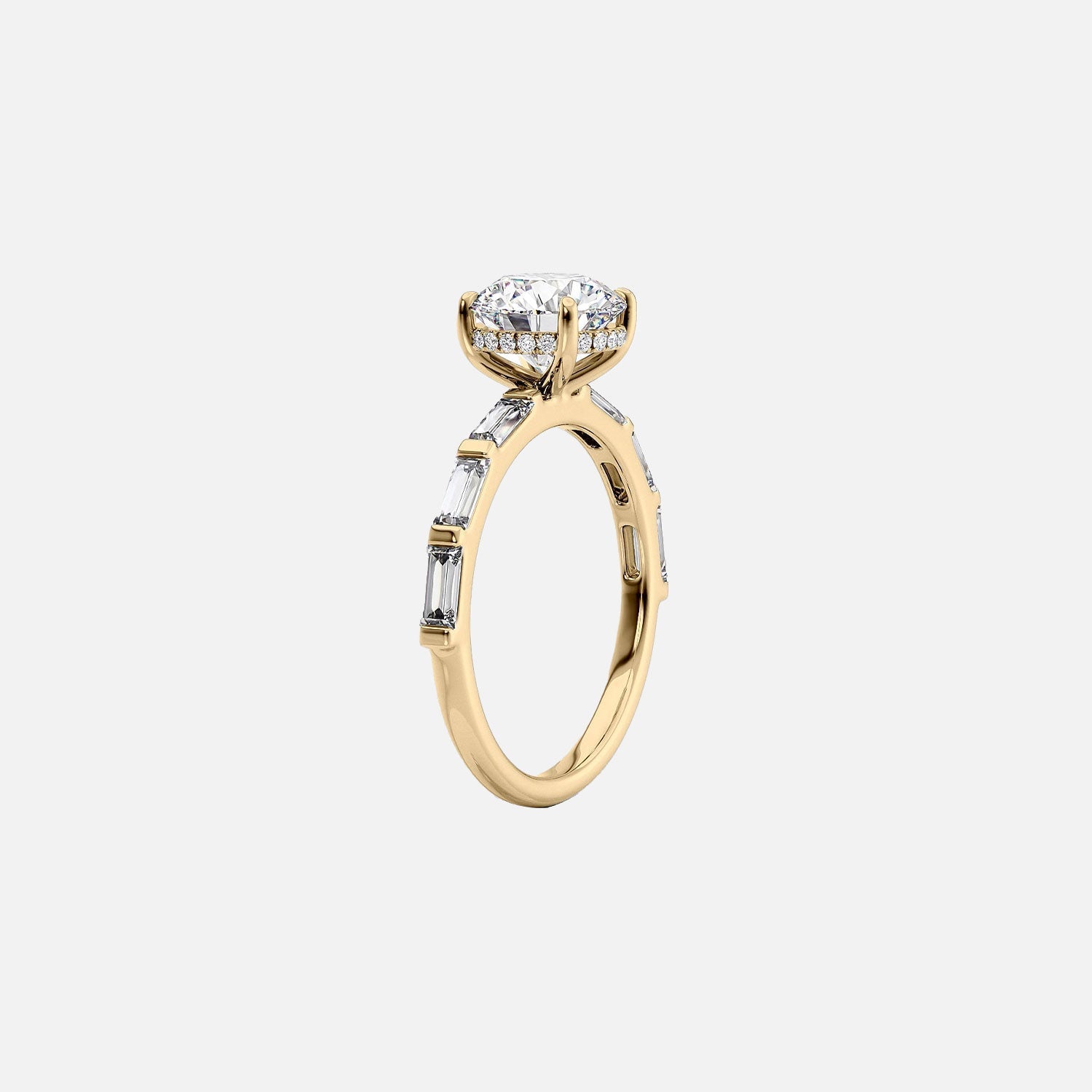  The Hailey Pear Moissanite Ring 14k Yellow Gold 002