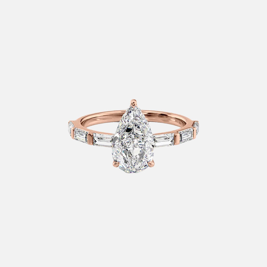  The Hailey Pear Moissanite Ring 18k Rose Gold 001