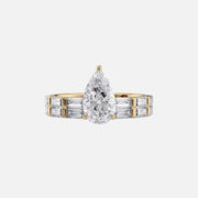  The Hailey Pear Moissanite Ring 18k Yellow Gold 003