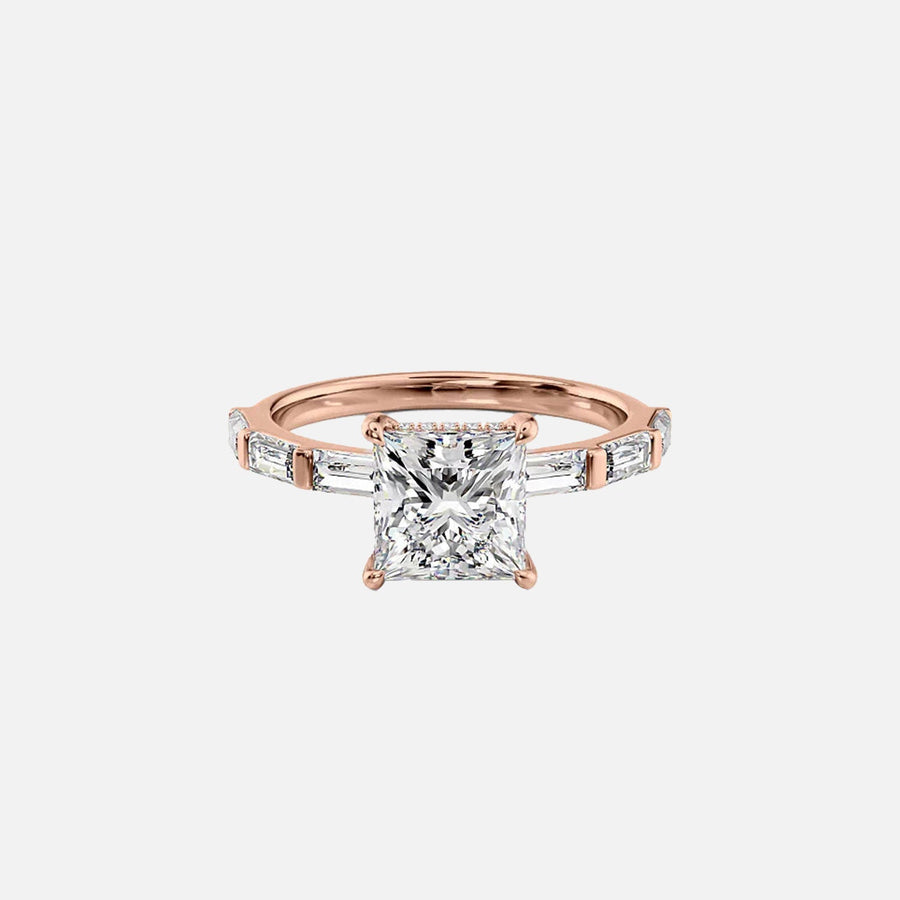  The Hailey Princess Lab Diamond Ring 14k Rose Gold 001