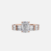  The Hailey Radiant Moissanite Ring 14k Rose Gold 003