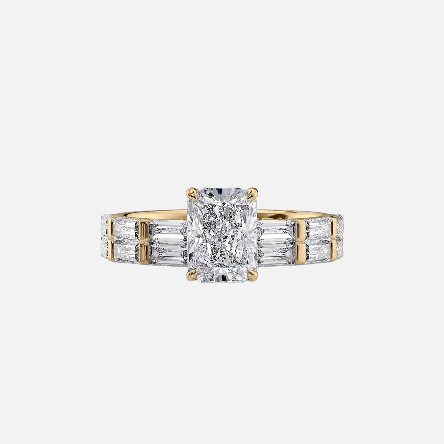  The Hailey Radiant Moissanite Ring 14k Yellow Gold 003