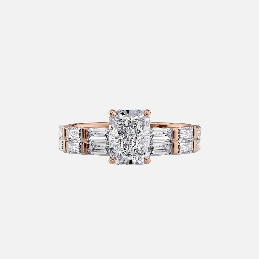  The Hailey Radiant Moissanite Ring 18k Rose Gold 003