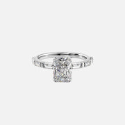  The Hailey Radiant Moissanite Ring 18k White Gold 001