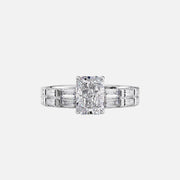 The Hailey Radiant Moissanite Ring 18k White Gold 003