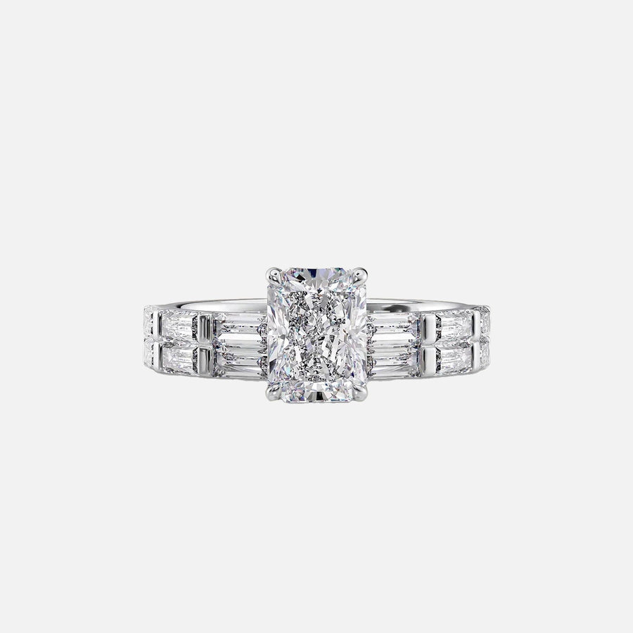  The Hailey Radiant Moissanite Ring 18k White Gold 003