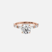  The Hailey Round Lab Diamond Ring 14k Rose Gold 001