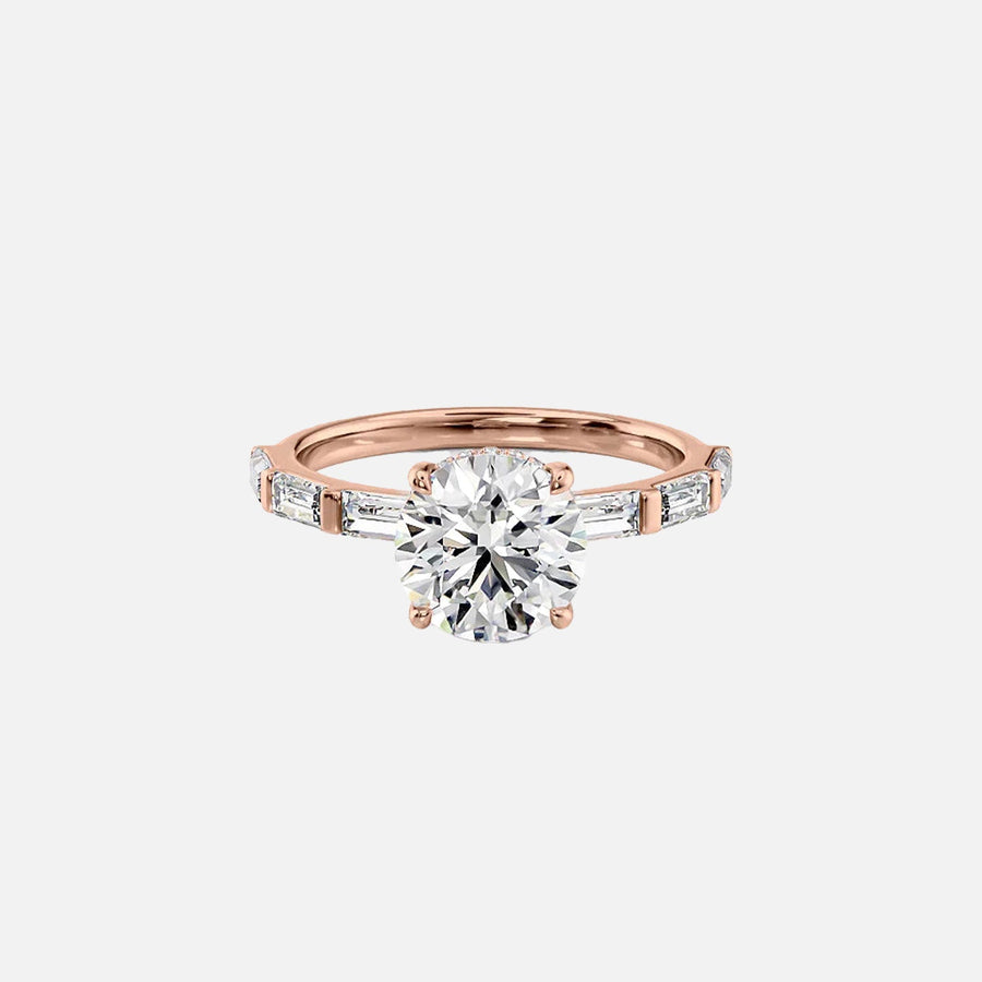  The Hailey Round Lab Diamond Ring 14k Rose Gold 001