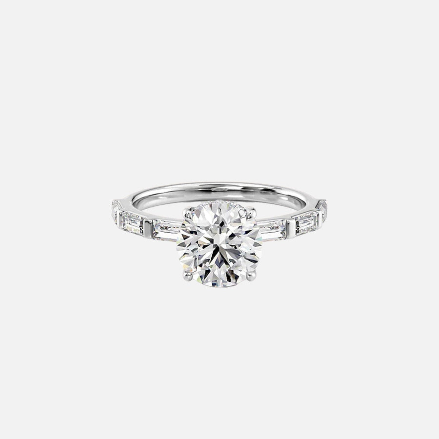  The Hailey Round Lab Diamond Ring 14k White Gold 001