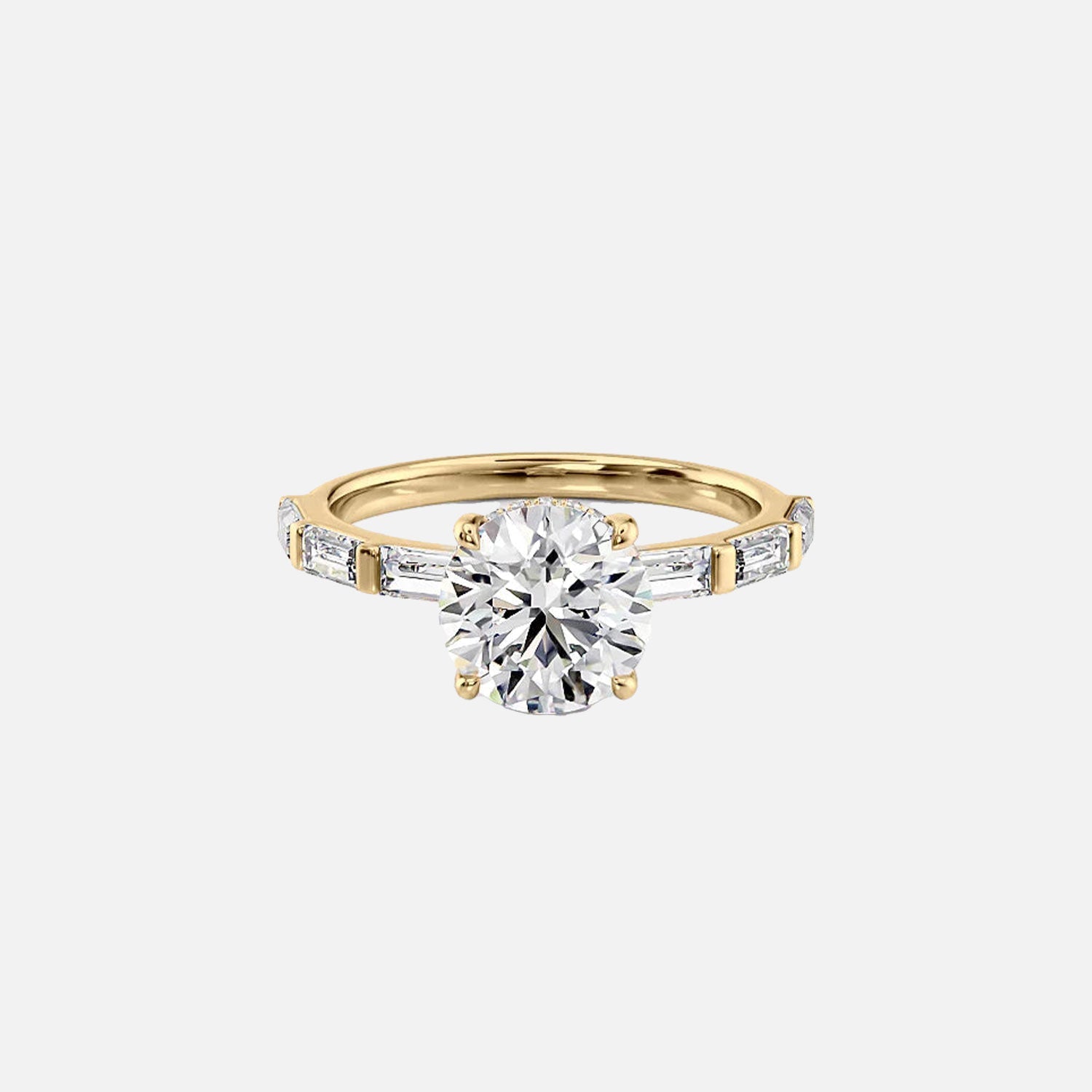 The Hailey Round Lab Diamond Ring 14k Yellow Gold 001