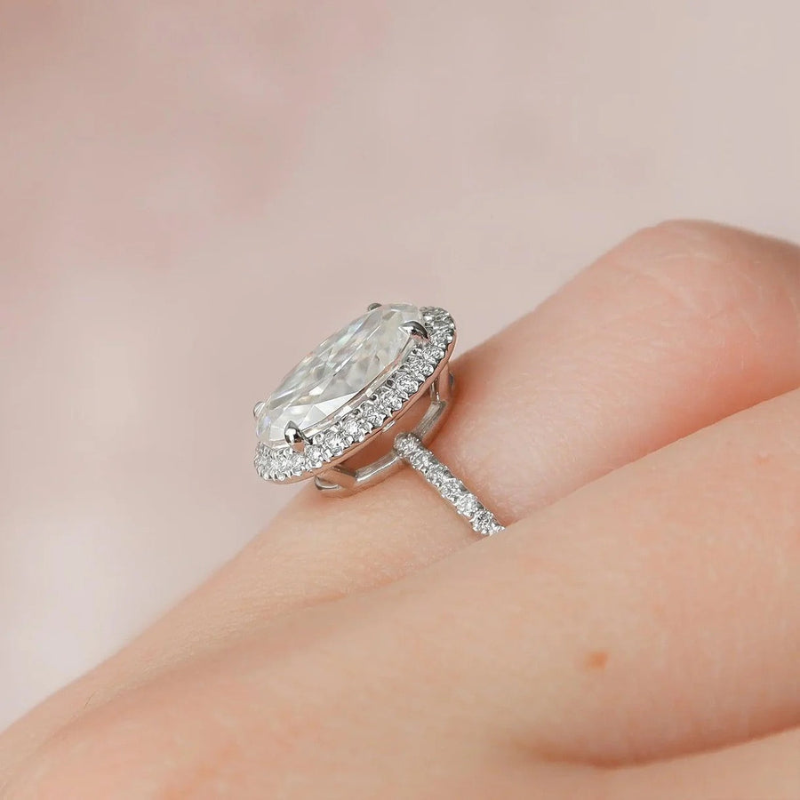 The Halo Michelle Oval Pave Moissanite Ring - KNT - Engagement Rings, Wedding Bands & Fine Jewelry