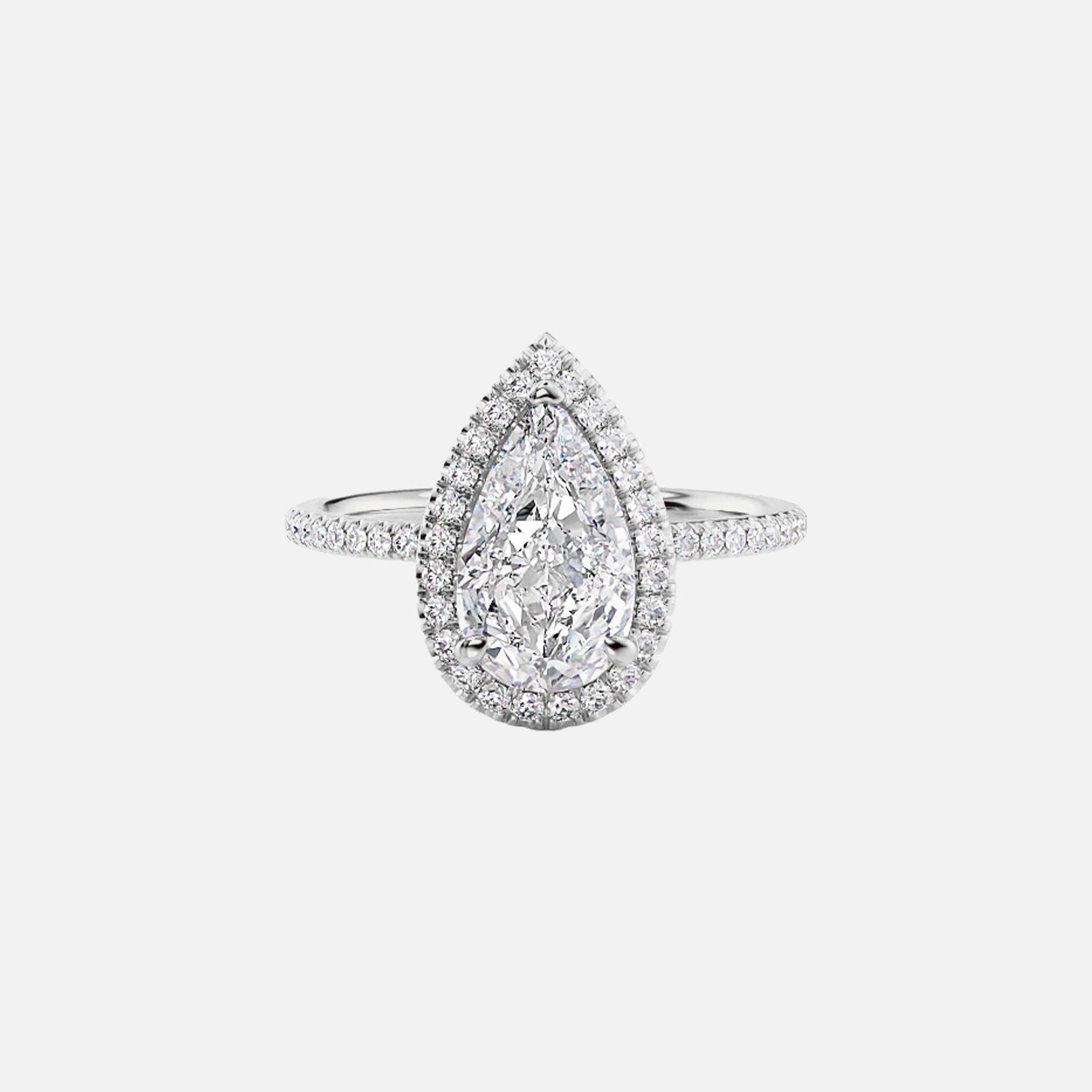 The Halo Michelle Pear Pave Moissanite Ring - KNT - Engagement Rings, Wedding Bands & Fine Jewelry
