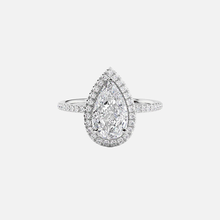 The Halo Michelle Pear Pave Moissanite Ring - KNT - Engagement Rings, Wedding Bands & Fine Jewelry