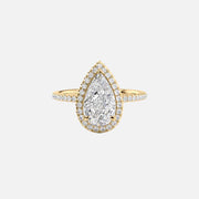 The Halo Michelle Pear Pave Moissanite Ring - KNT - Engagement Rings, Wedding Bands & Fine Jewelry