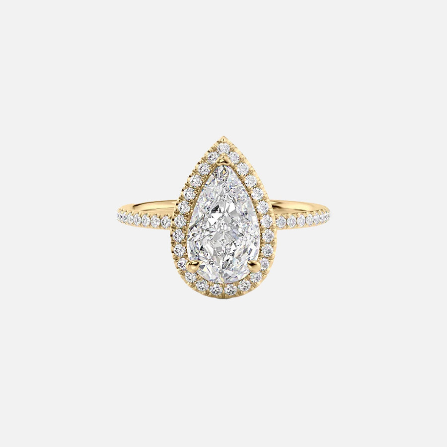 The Halo Michelle Pear Pave Moissanite Ring - KNT - Engagement Rings, Wedding Bands & Fine Jewelry