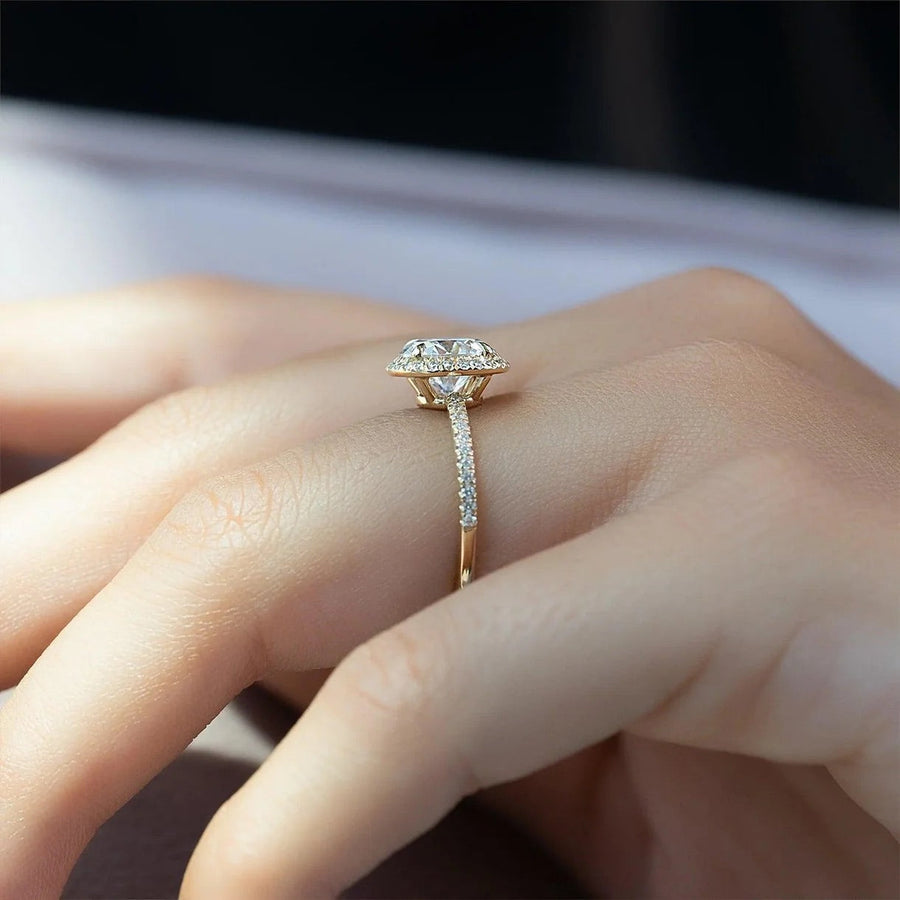 The Halo Michelle Round Pave Moissanite Ring - KNT - Engagement Rings, Wedding Bands & Fine Jewelry