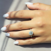 The Halo Michelle Round Pave Moissanite Ring - KNT - Engagement Rings, Wedding Bands & Fine Jewelry
