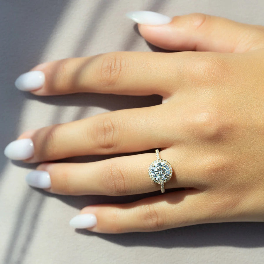 The Halo Michelle Round Pave Moissanite Ring - KNT - Engagement Rings, Wedding Bands & Fine Jewelry