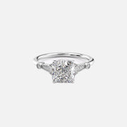  The Halo Stephanie Cushion Lab Diamond Ring 18k White Gold 001