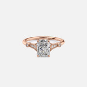  The Halo Stephanie Radiant Lab Diamond Ring 14k Rose Gold 001