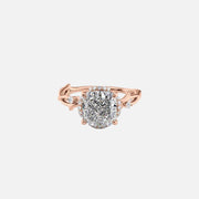  The Halo Twig Cushion Lab Diamond Ring 14k Rose Gold 001