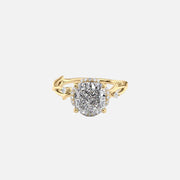 The Halo Twig Cushion Lab Diamond Ring 14k Yellow Gold 001