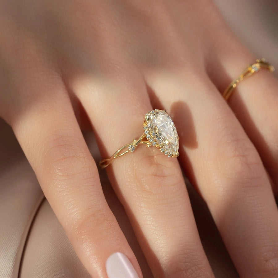  The Halo Twig Pear Lab Diamond Ring 14k Yellow Gold 004 Final