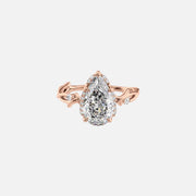  The Halo Twig Pear Lab Diamond Ring 18k Rose Gold 001