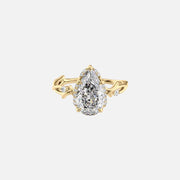  The Halo Twig Pear Lab Diamond Ring 18k Yellow Gold 001