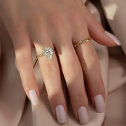  The Halo Twig Pear Lab Diamond Ring 18k Yellow Gold 003
