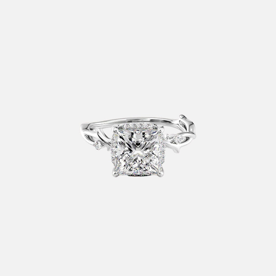  The Halo Twig Princess Lab Diamond Ring 18k White Gold 001