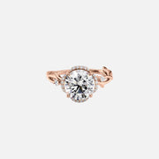  The Halo Twig Round Lab Diamond Ring 18k Rose Gold 001