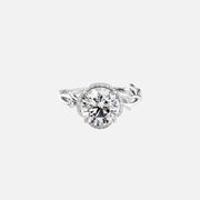  The Halo Twig Round Moissanite Ring 14k White Gold 001