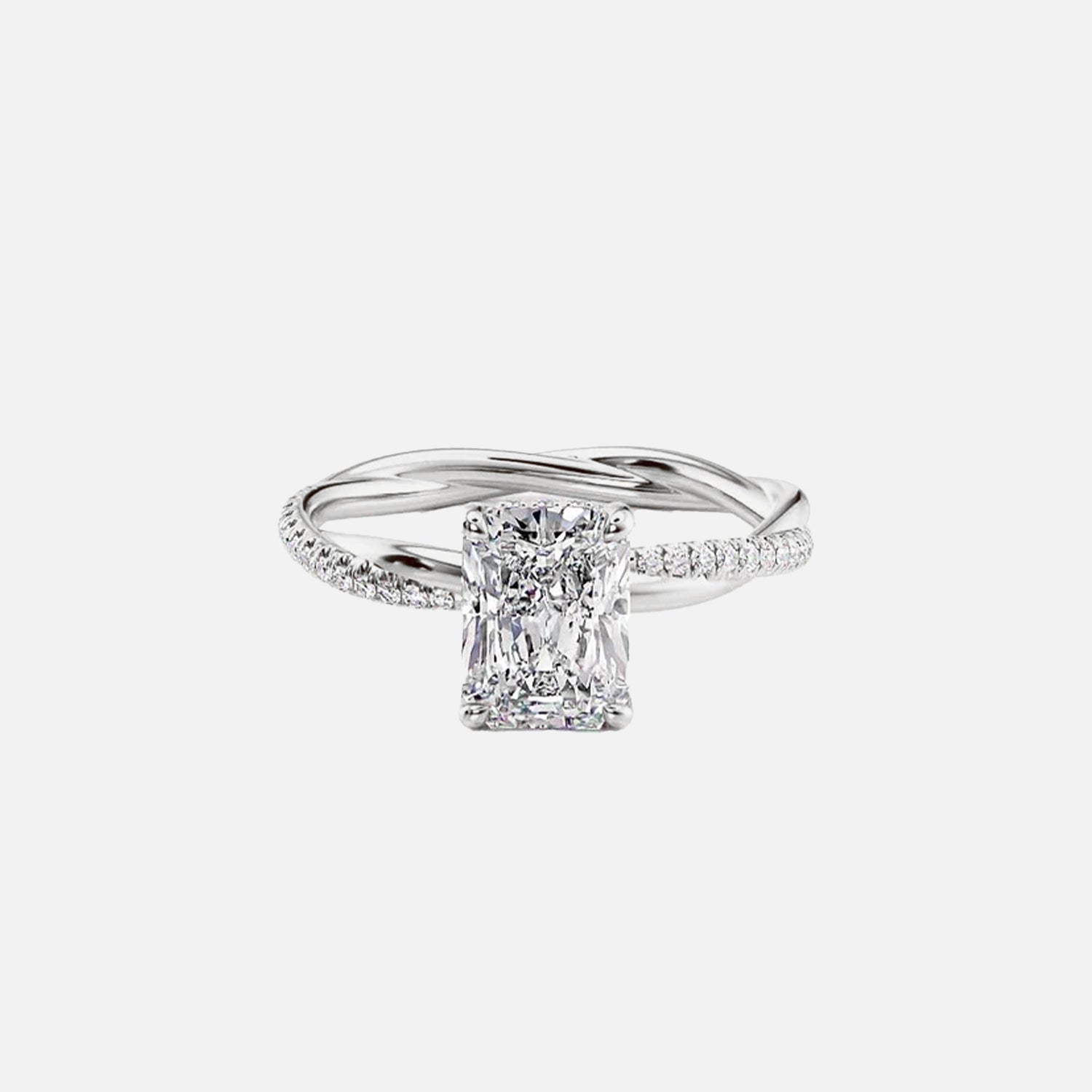 The Hidden Halo Camilla Radiant Pave Moissanite Ring - KNT - Engagement Rings, Wedding Bands & Fine Jewelry