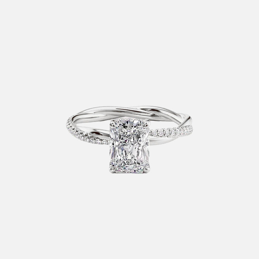 The Hidden Halo Camilla Radiant Pave Moissanite Ring - KNT - Engagement Rings, Wedding Bands & Fine Jewelry