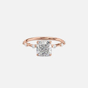  The Hidden Halo Penelope Cushion Lab Diamond Ring 18k Rose Gold 001