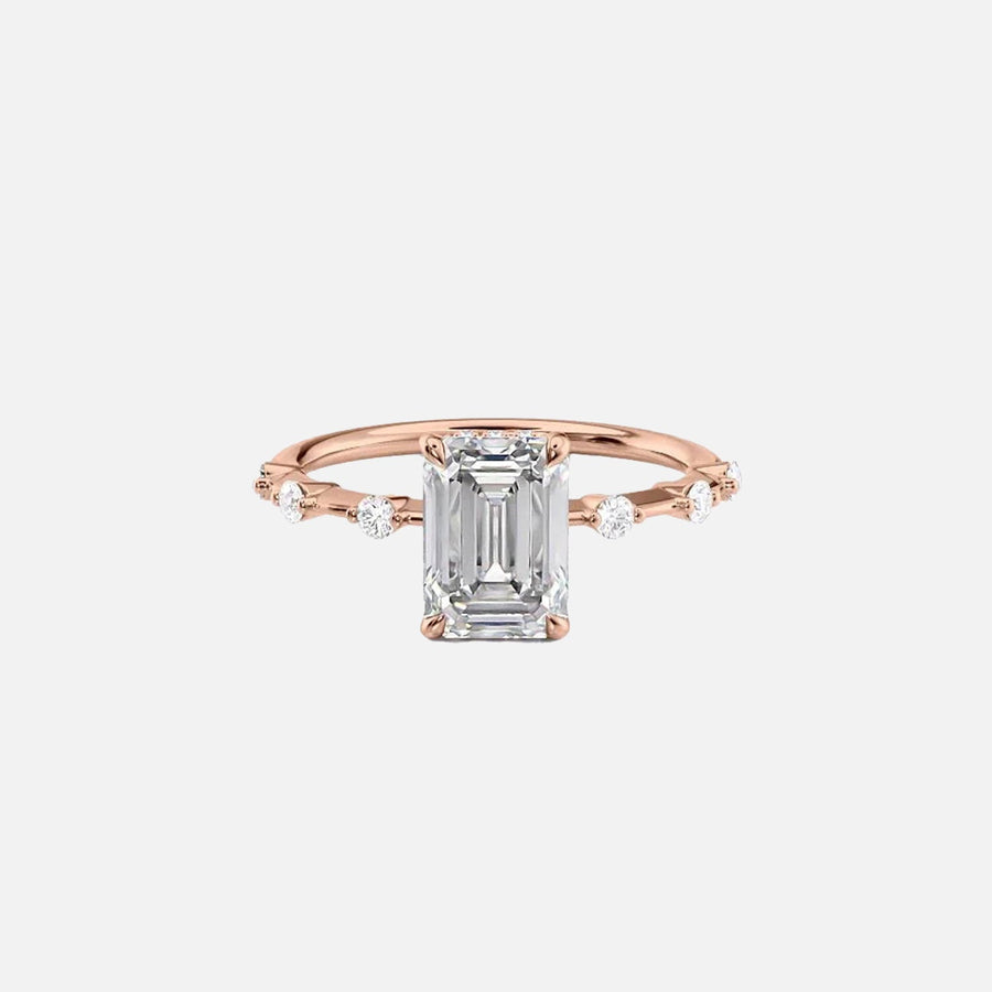  The Hidden Halo Penelope Emerald Lab Diamond Ring 14k Rose Gold 001